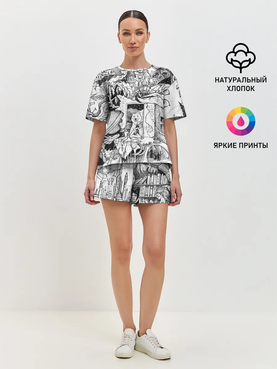 Женская пижама с шортами / дудлогод