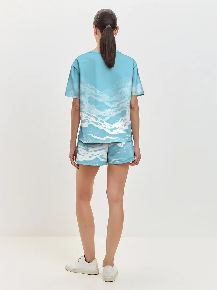 Женская пижама с шортами / Волны