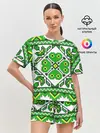 Женская пижама с шортами / Славянский Узор Зеленый