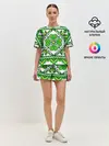 Женская пижама с шортами / Славянский Узор Зеленый