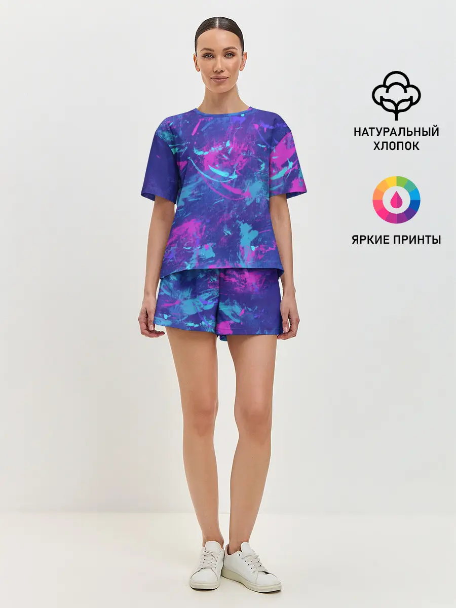 Женская пижама с шортами / Краски