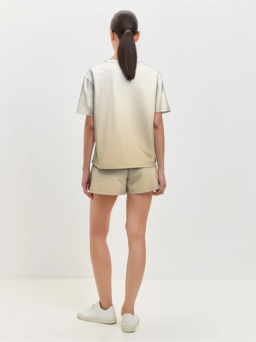 Женская пижама с шортами / Пушистый котик реалистичный