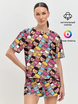 Женская пижама с шортами / Альпаки