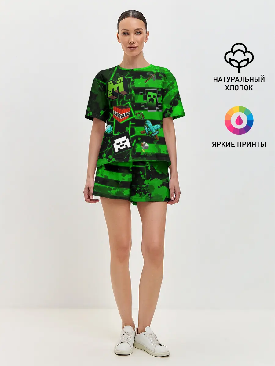 Женская пижама с шортами / Minecraft / Майнкрафт