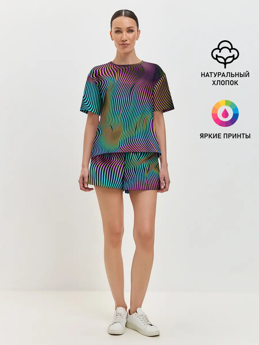 Женская пижама с шортами / Современная абстракция