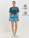 Женская пижама с шортами / черный дух волка
