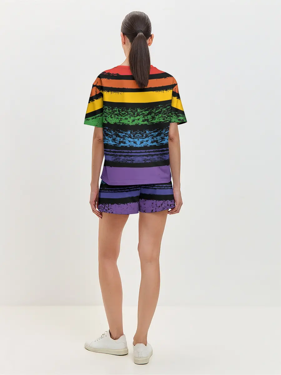 Женская пижама с шортами / Радуга