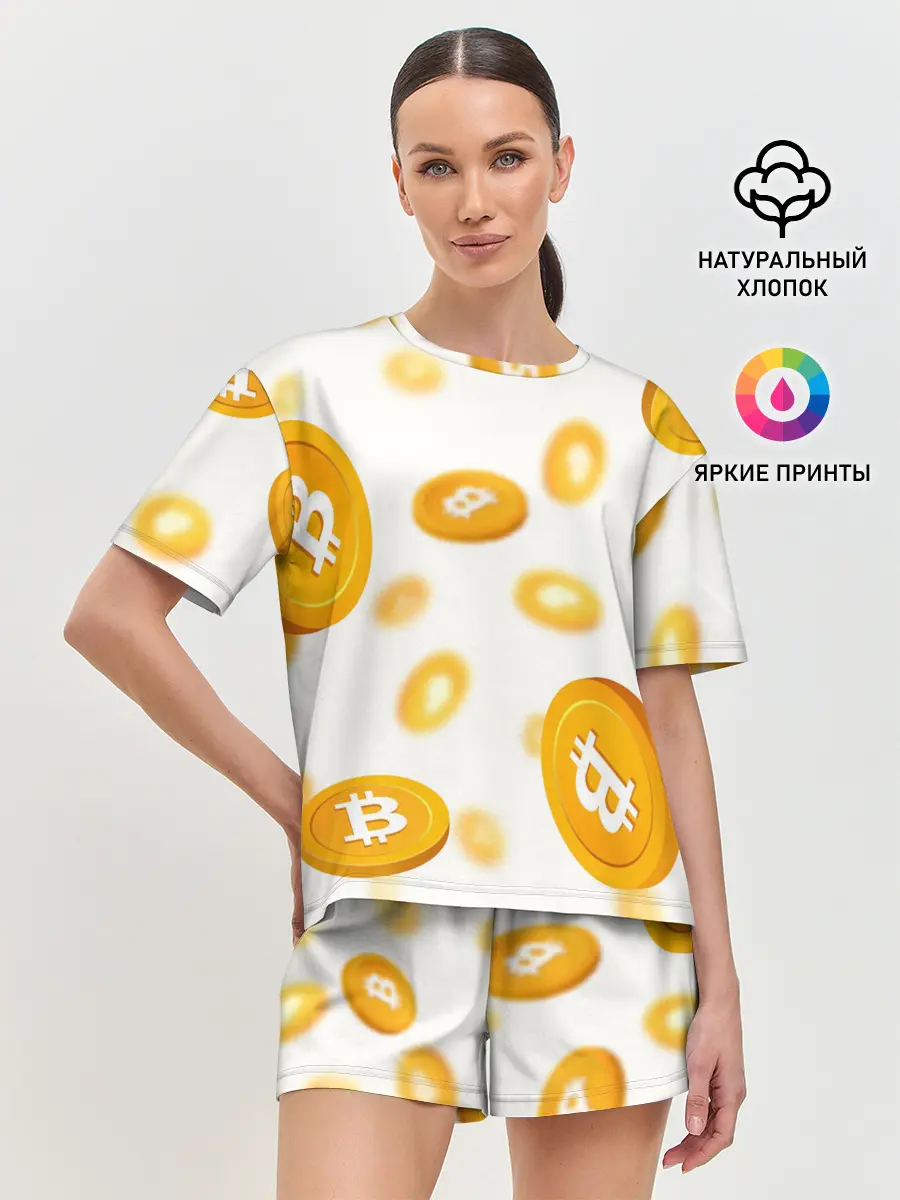Женская пижама с шортами / BITCOIN КРИПТОВАЛЮТА | CRYPTOCURRENCIES