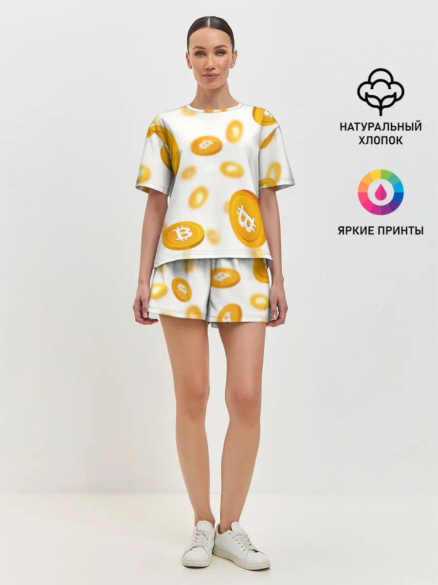 Женская пижама с шортами / BITCOIN КРИПТОВАЛЮТА | CRYPTOCURRENCIES
