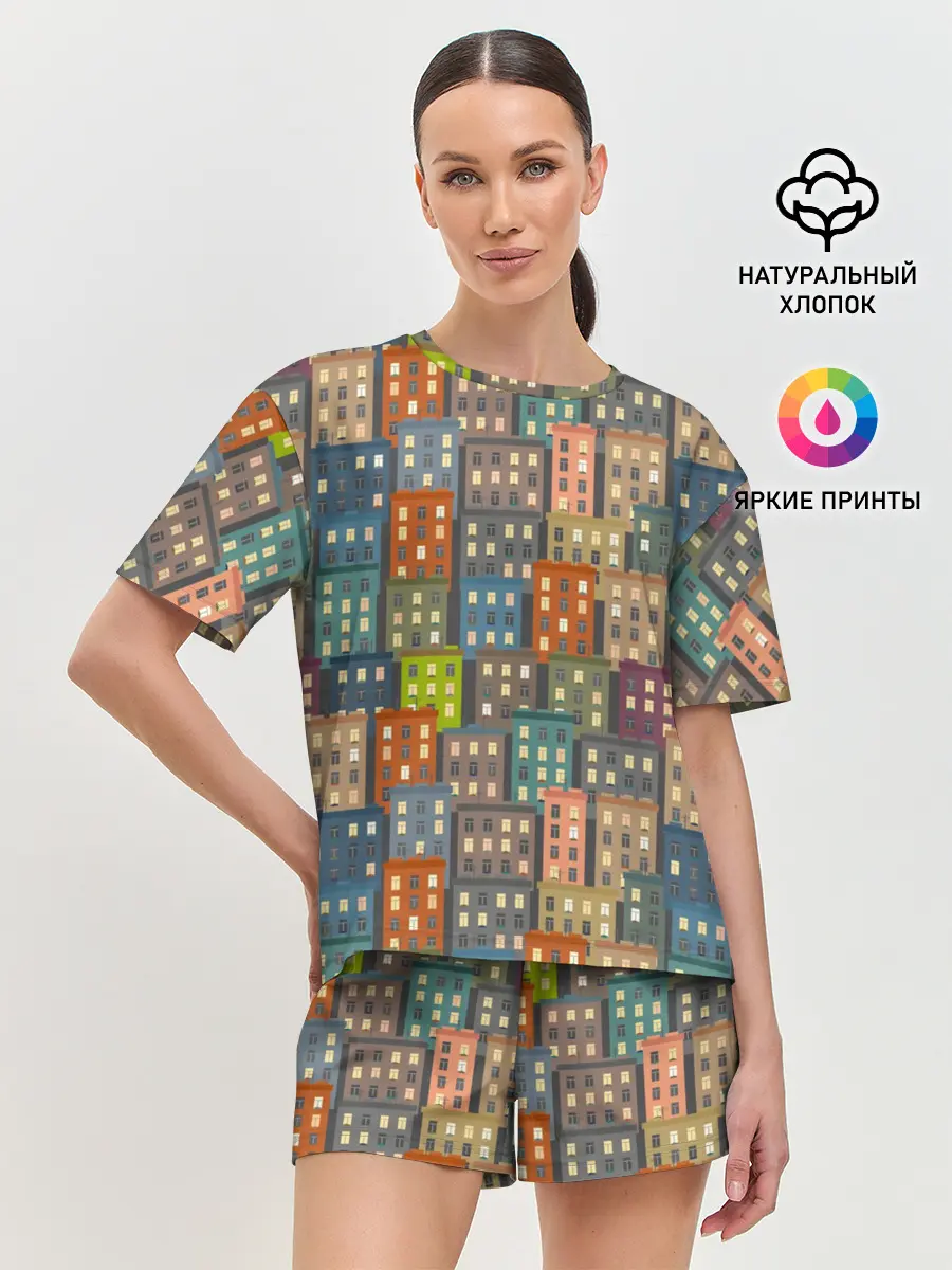Женская пижама с шортами / Город