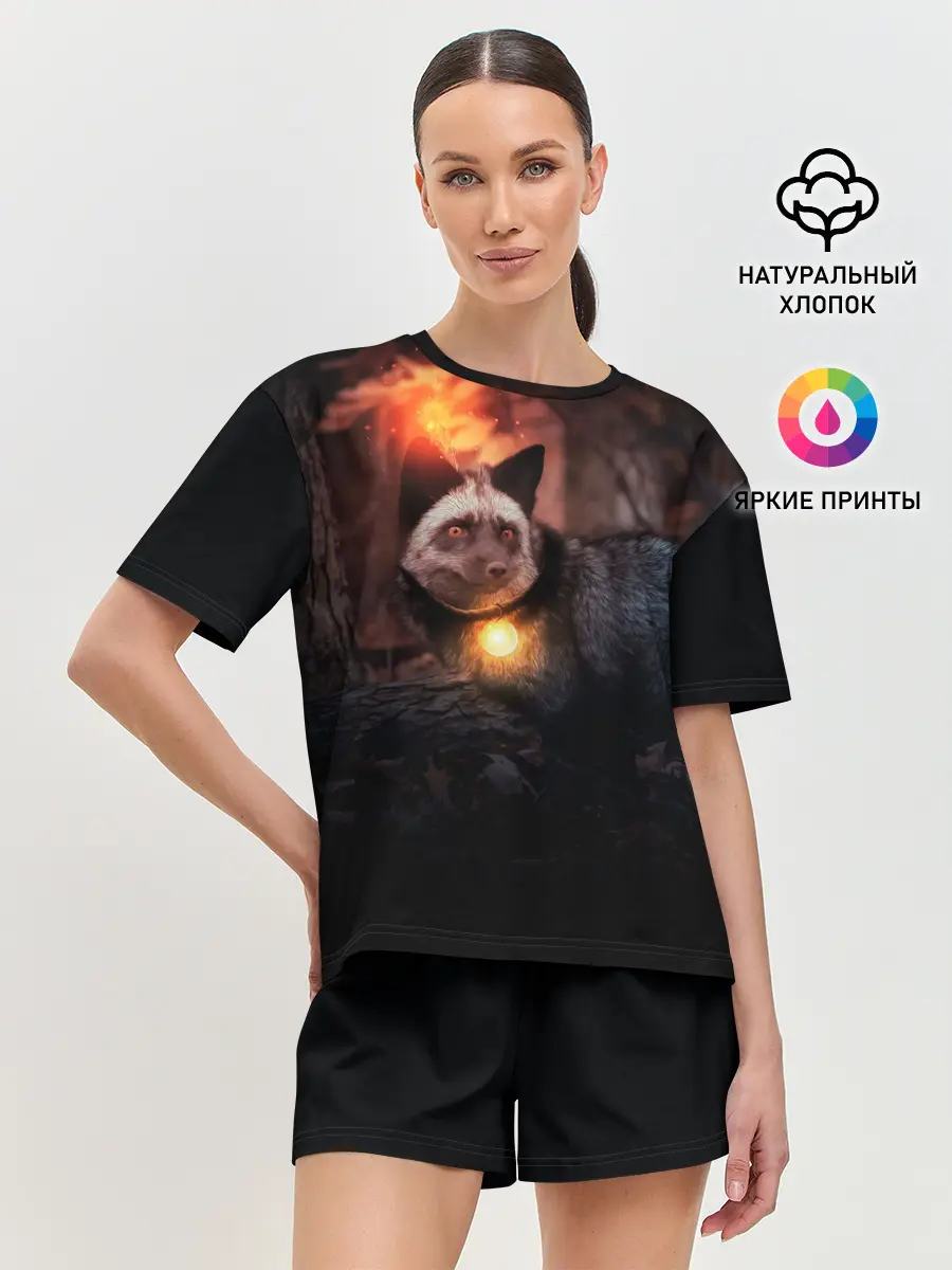 Женская пижама с шортами / Волшебная лисица