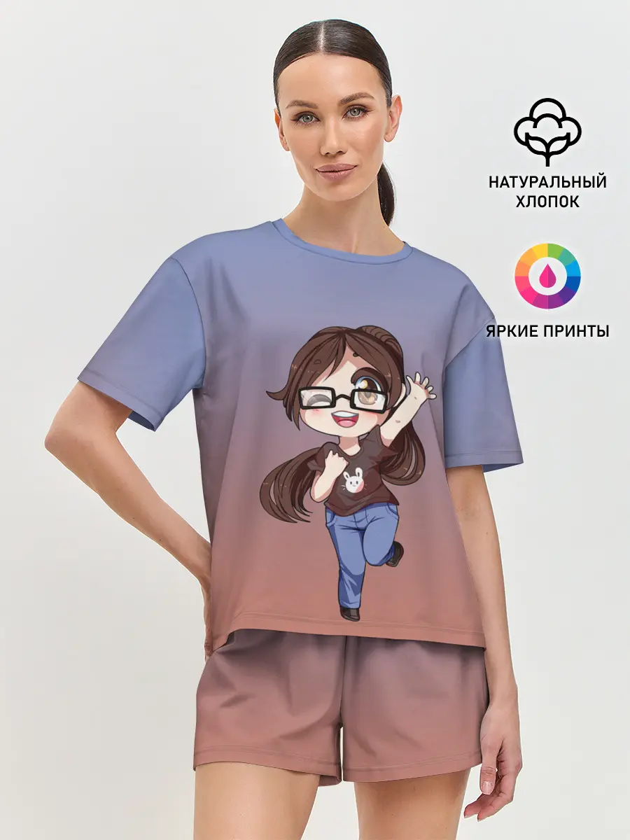 Женская пижама с шортами / обычная девочка фрилансер