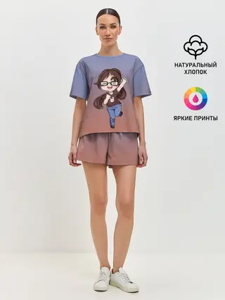 Женская пижама с шортами / обычная девочка фрилансер