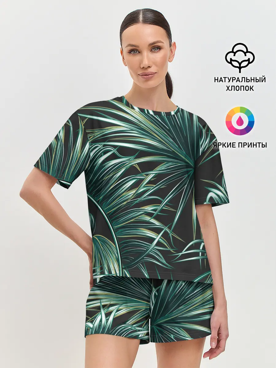 Женская пижама с шортами / Папоротник