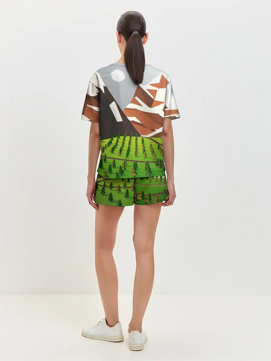 Женская пижама с шортами / Горы