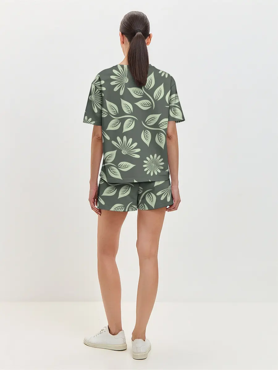 Женская пижама с шортами / Цветы