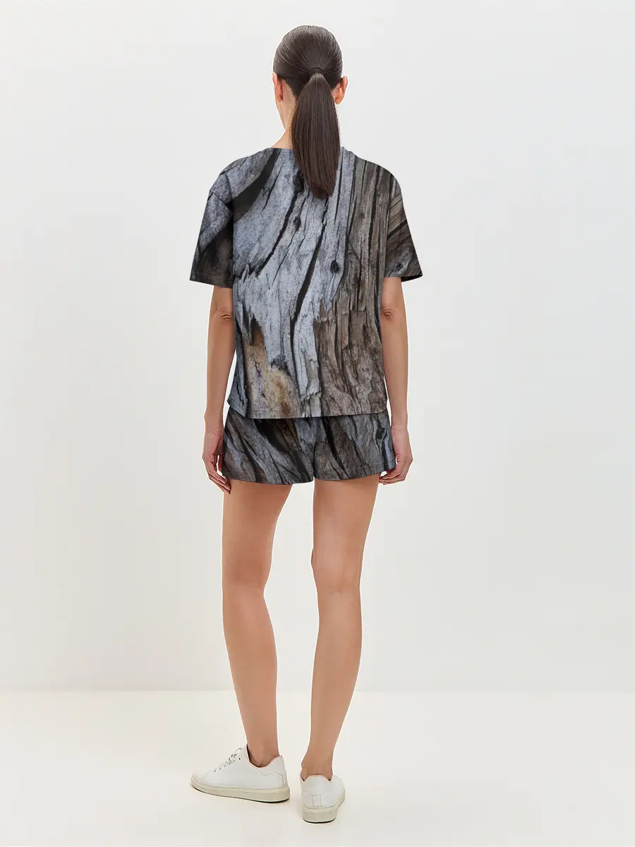 Женская пижама с шортами / Древесная кора