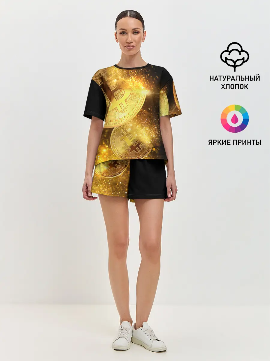 Женская пижама с шортами / БИТКОИН ЗОЛОТО | BITCOIN GOLD