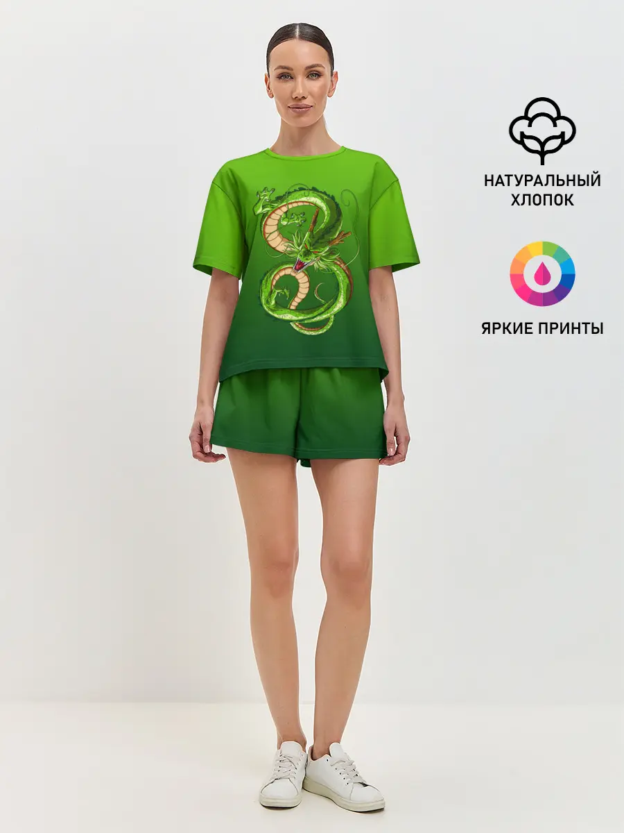Женская пижама с шортами / земляной анимешный дракон