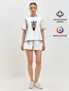 Женская пижама с шортами / Зебра минимализм