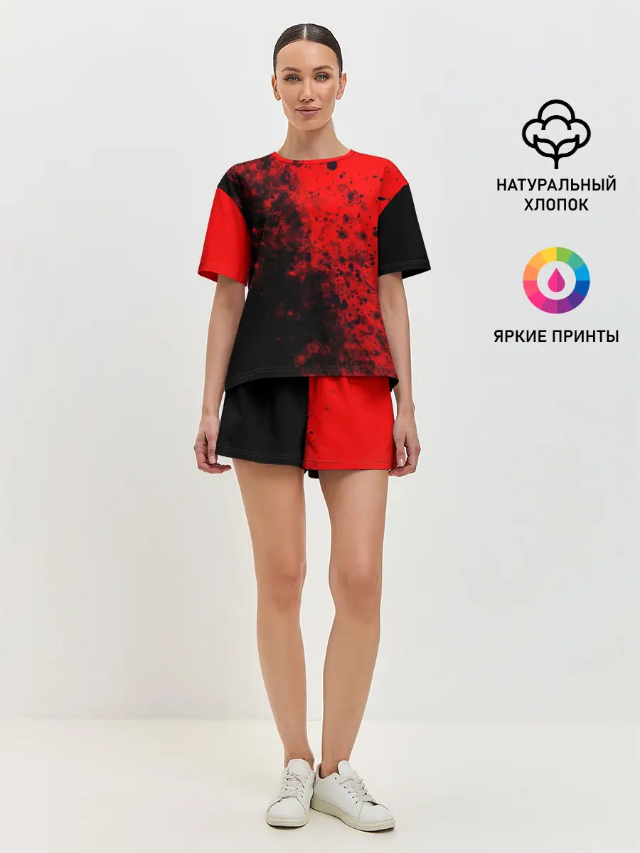 Женская пижама с шортами / Пятна Крови
