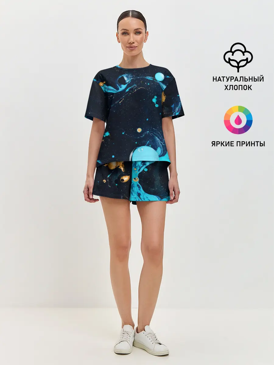 Женская пижама с шортами / Связь с космосом