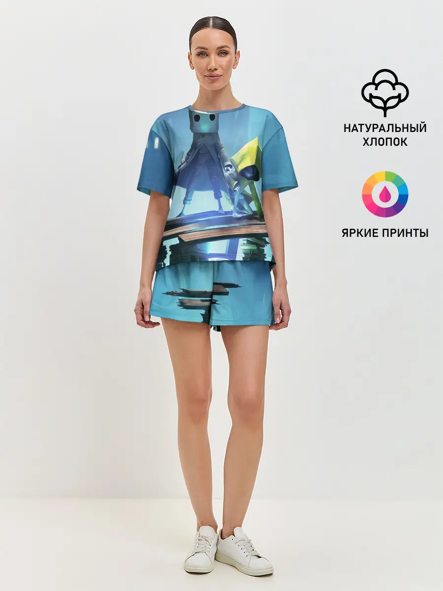 Женская пижама с шортами / Little Nightmares || арт шестой и моно