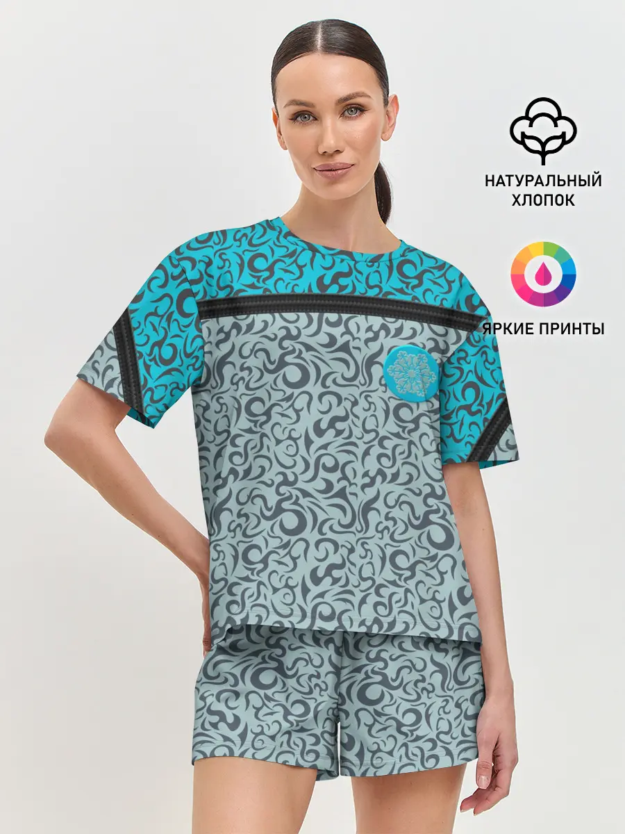 Женская пижама с шортами / Снежный вихрь