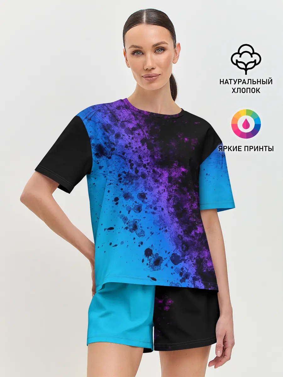 Женская пижама с шортами / Неоновые Краски