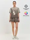 Женская пижама с шортами / сварливый кот мем нет