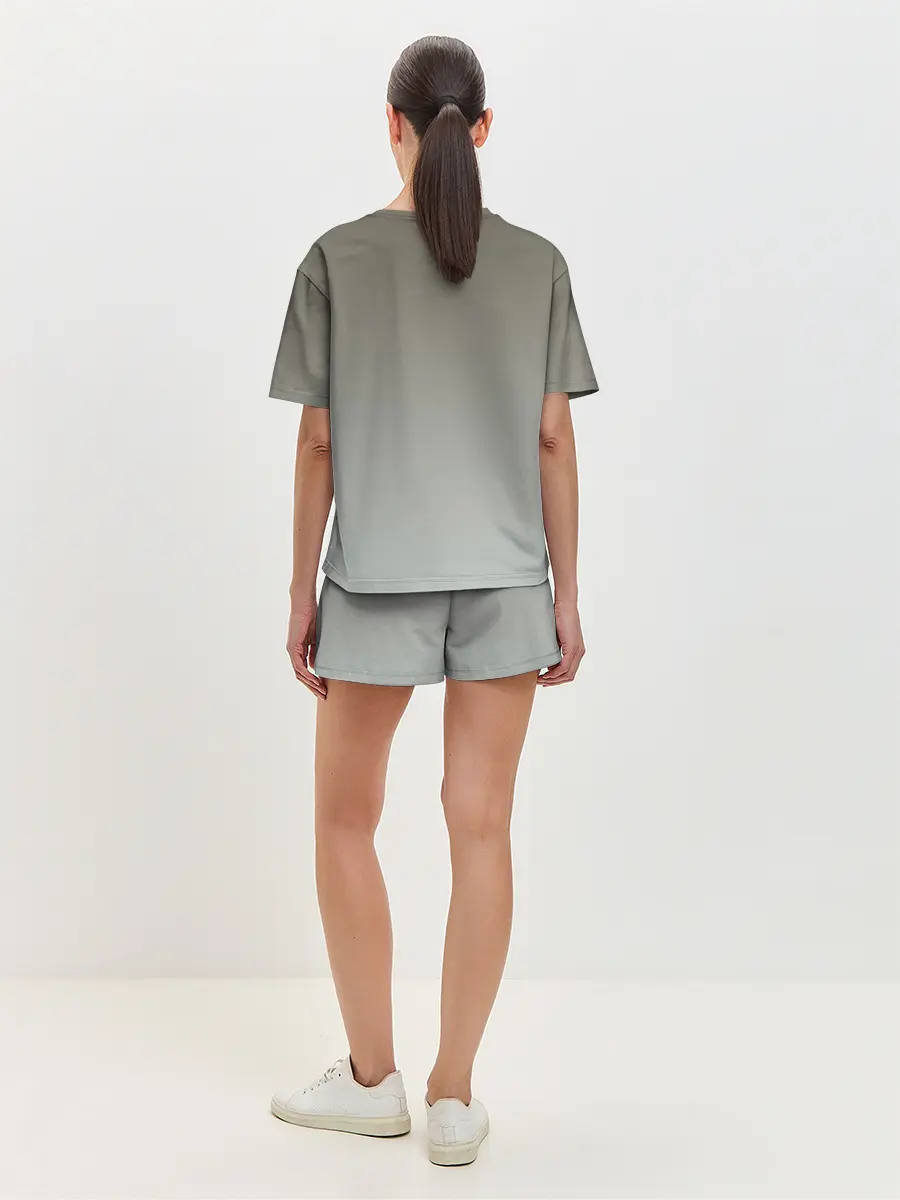 Женская пижама с шортами / полосатый уличный кот