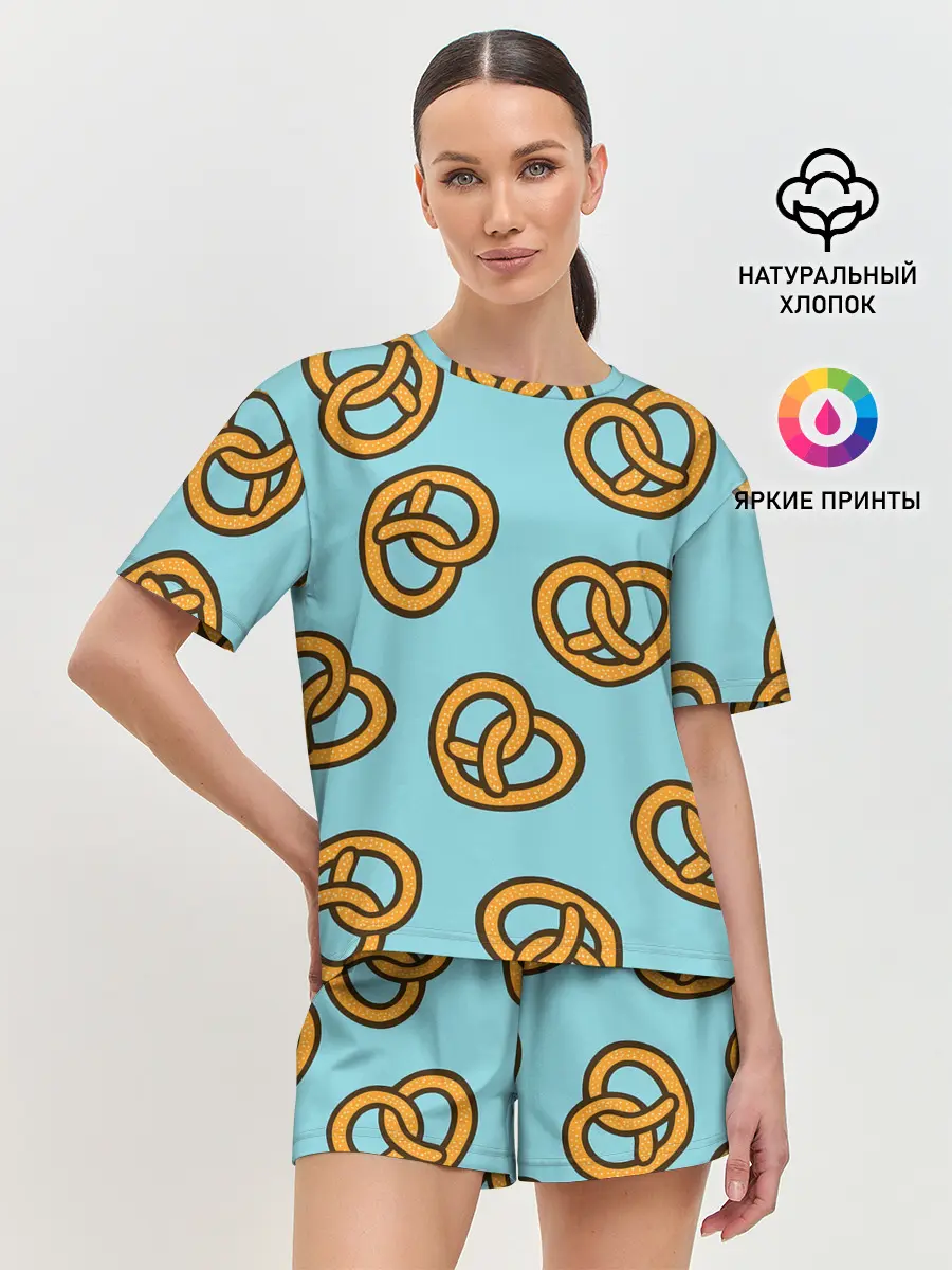 Женская пижама с шортами / Крендели