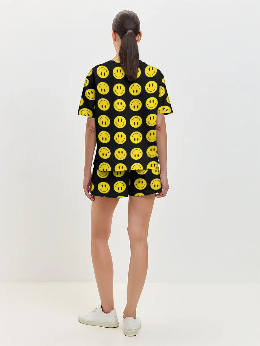 Женская пижама с шортами / Смайлики