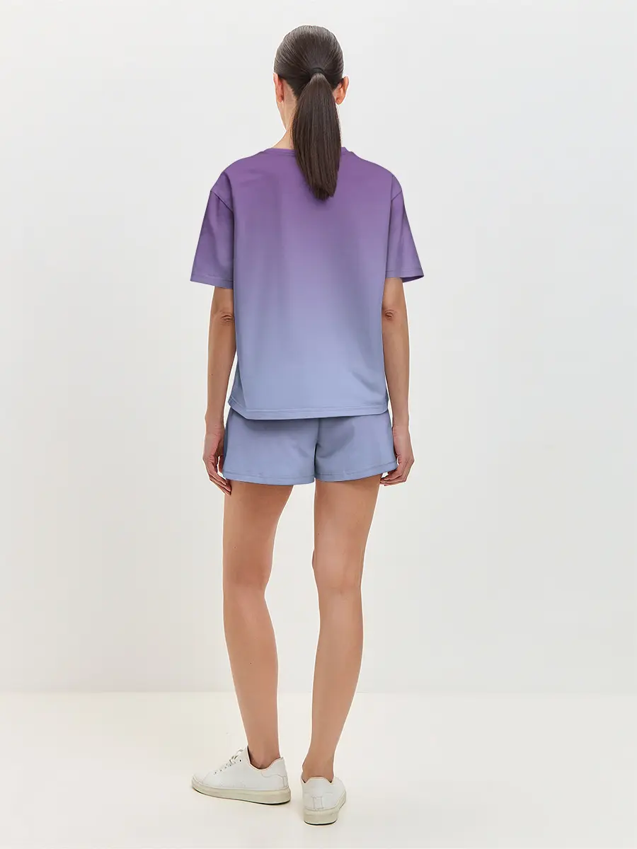 Женская пижама с шортами / кот звездное небо спит