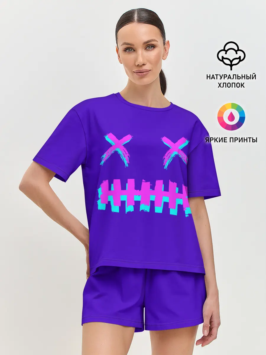 Женская пижама с шортами / CYBERSTYLE PURPLE EVIL