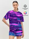 Женская пижама с шортами / CYBERSTYLE NEON CAMOUFLAGE