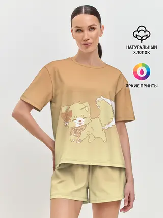 Женская пижама с шортами / милашный зверек