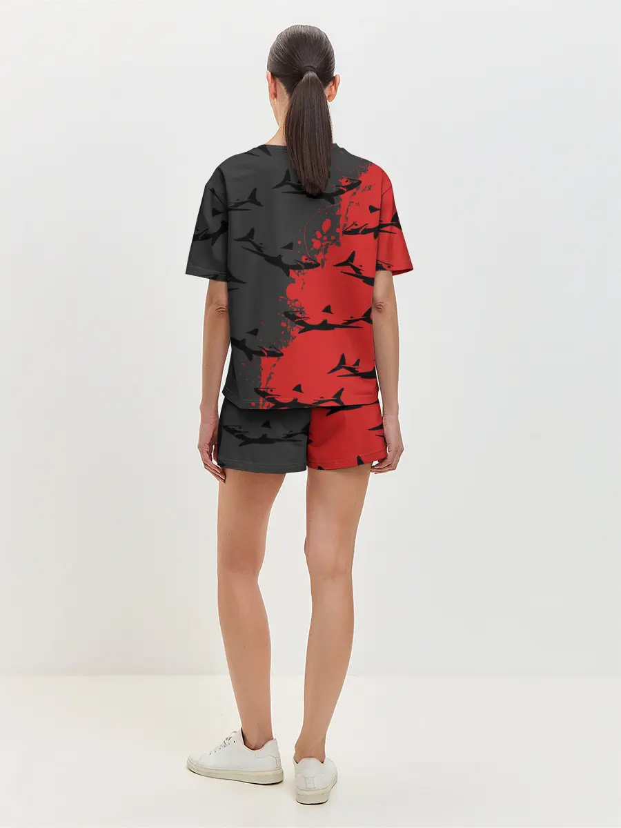 Женская пижама с шортами / Акулы