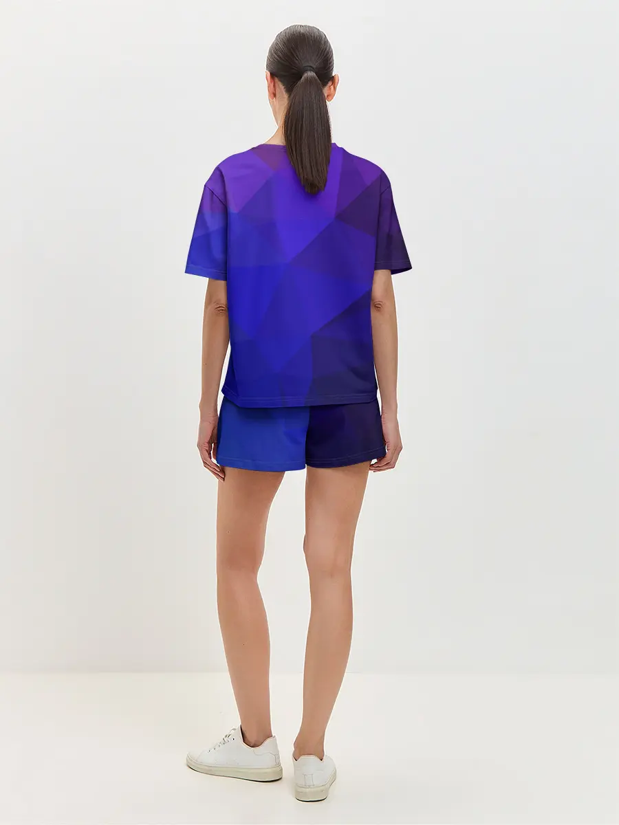 Женская пижама с шортами / полигональный космонавт