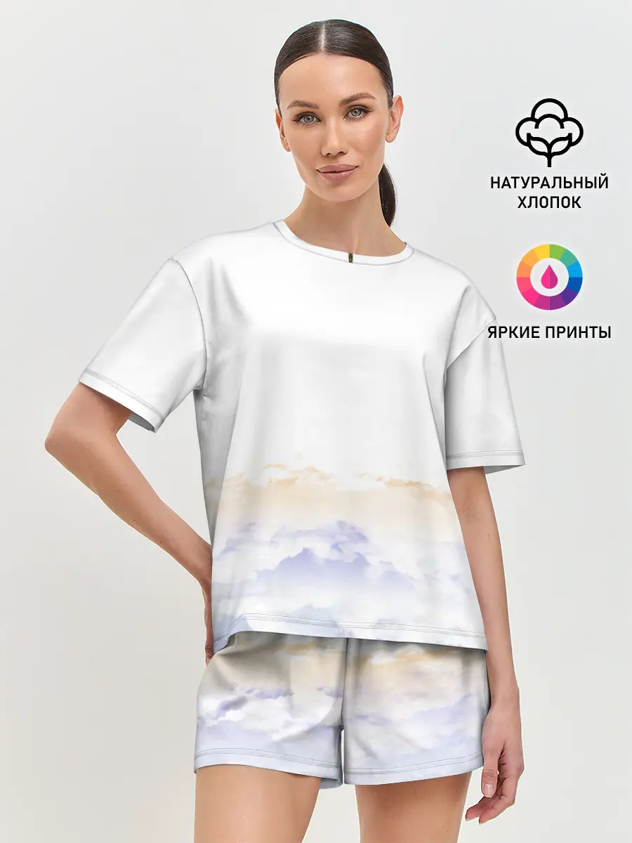 Женская пижама с шортами / Прыжок в небо