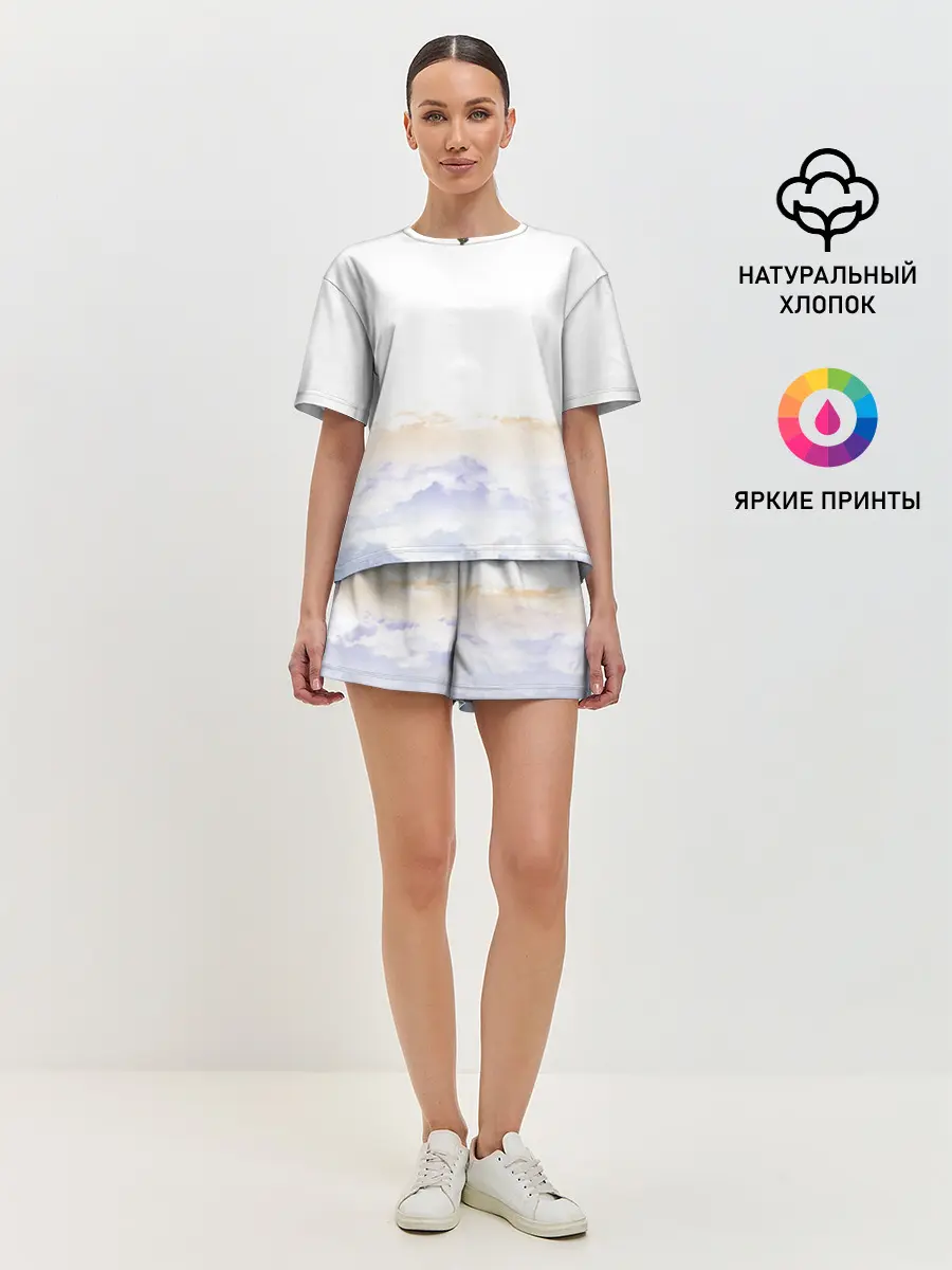 Женская пижама с шортами / Прыжок в небо