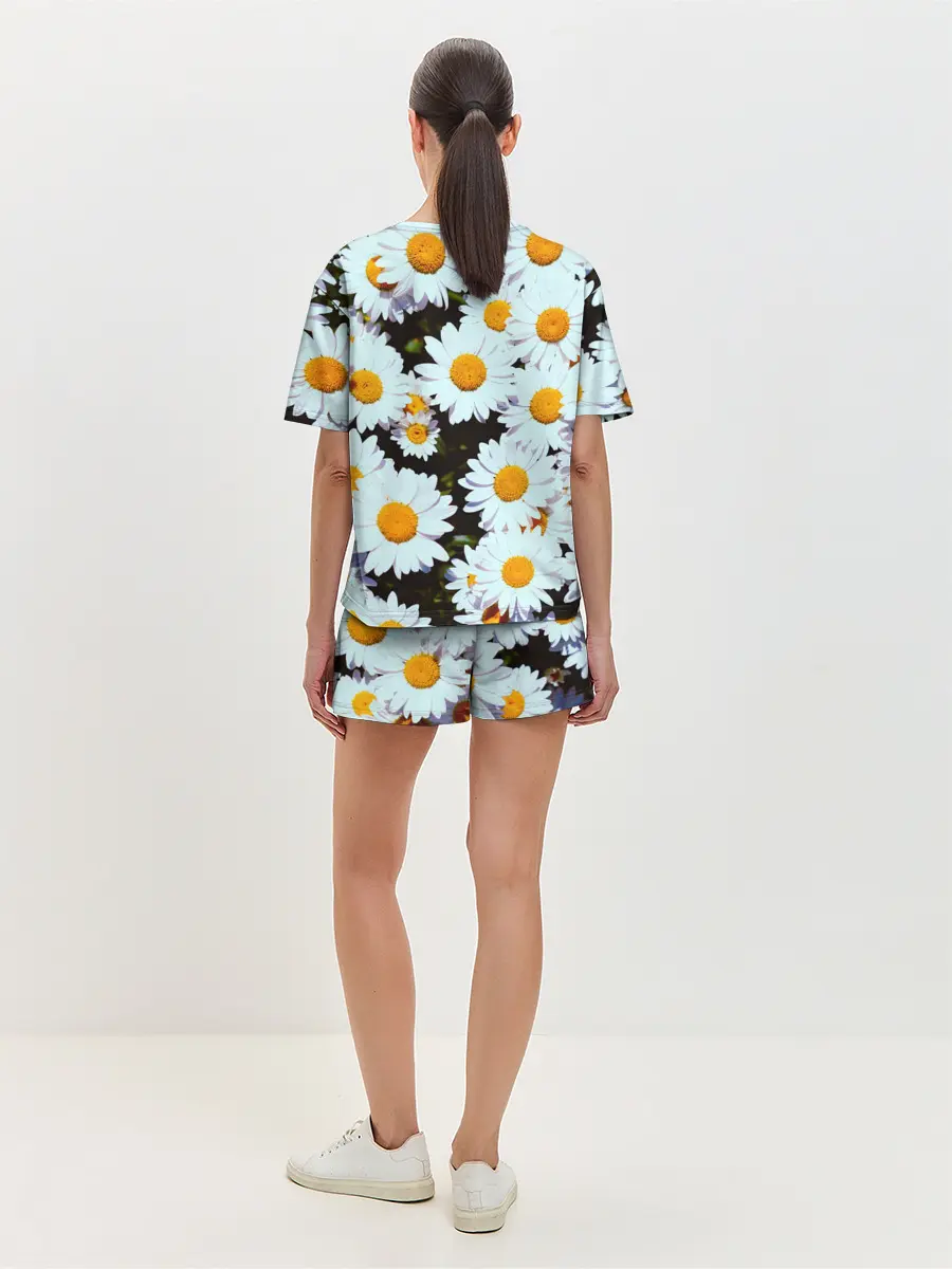 Женская пижама с шортами / Ромашки