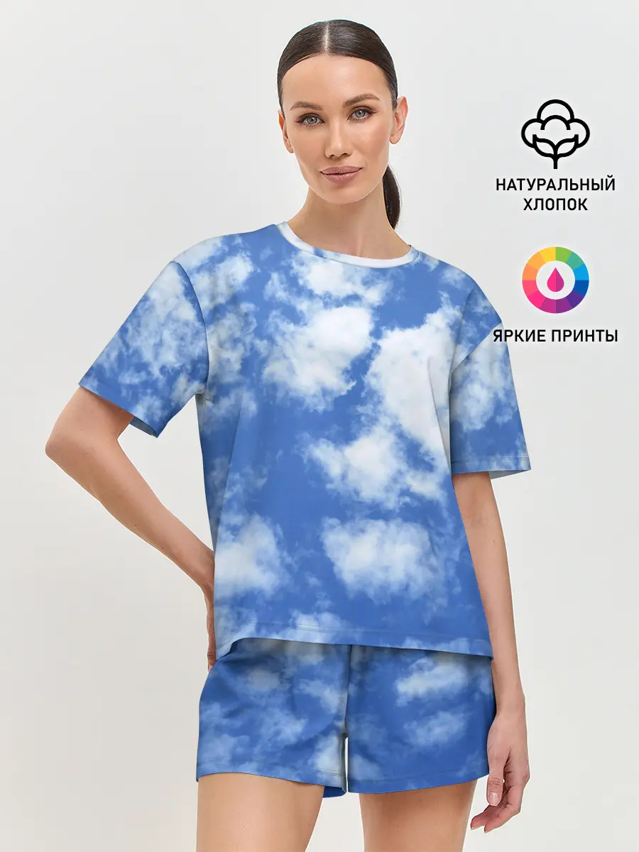 Женская пижама с шортами / ОБЛАКА