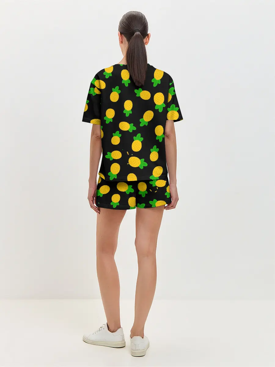 Женская пижама с шортами / Ананасы