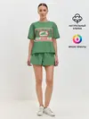 Женская пижама с шортами / Спички green