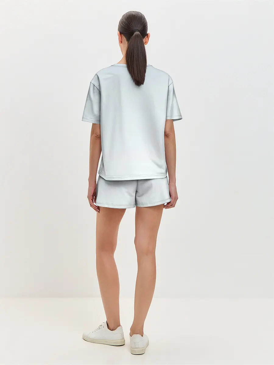 Женская пижама с шортами / акварельный велосипед