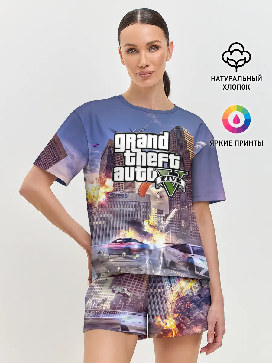 Женская пижама с шортами / ЭКШЕН Grand Theft Auto V