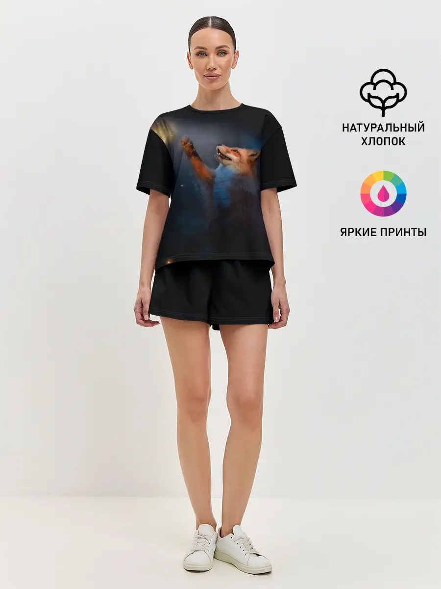 Женская пижама с шортами / Лиса и огонек