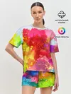 Женская пижама с шортами / брызги краски