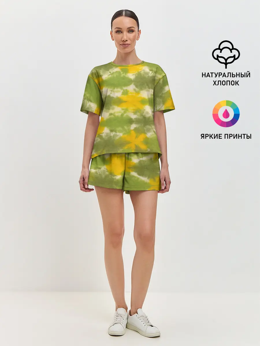 Женская пижама с шортами / разводы краски